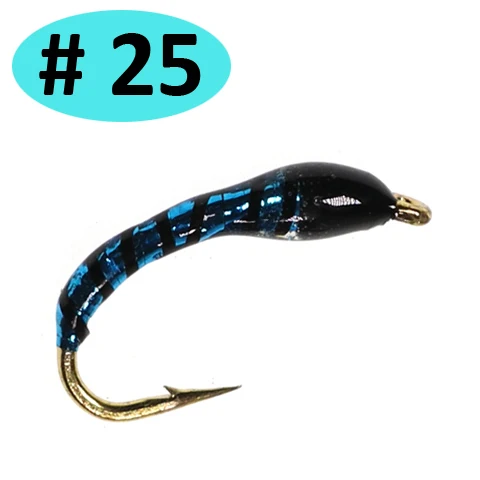 Color 25 ICERIO 8 шт. Midges Buzzer Nymphs мухи форели рыболовные приманки - Цвет: Color 25
