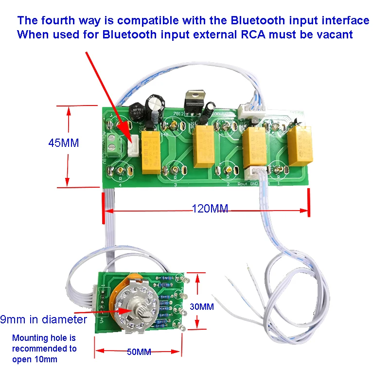 Lusya Bluetooth вход 4 вход 1 Выход сигнал Селекторное переключение RCA аудио переключатель вход выбор платы T0808