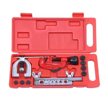 

10pcs/set Brake Fuel Pipe Repair Tool Double Flaring Copper Dies Clamp Screwdriver Kit Tube Cutter with Storage Case