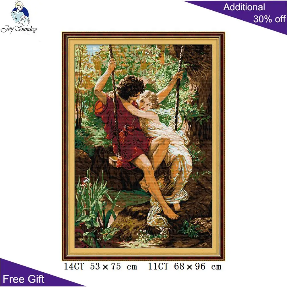 Joy Sunday романтическая пара вышивка крестиком домашний декор R198 14CT 11CT счетный и