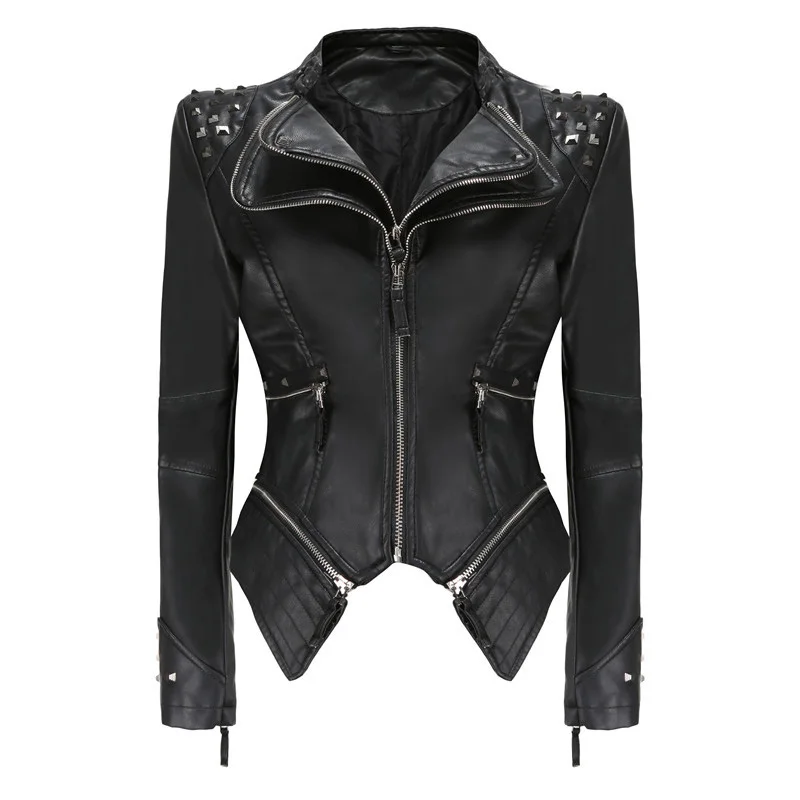 Mountainskin-New-Women-Studded-Leather-Jacket-Autumn-Spring-Ladies-Fashion-Motorcycle-Zipper-PU-Leather-Jacket-Large