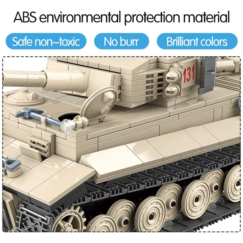 Дешево 1018 шт. военный Немецкий тигр 131 Танк строительные блоки legoingly армия WW2 солдат оружие кирпичи наборы Развивающие игрушки для мальчиков