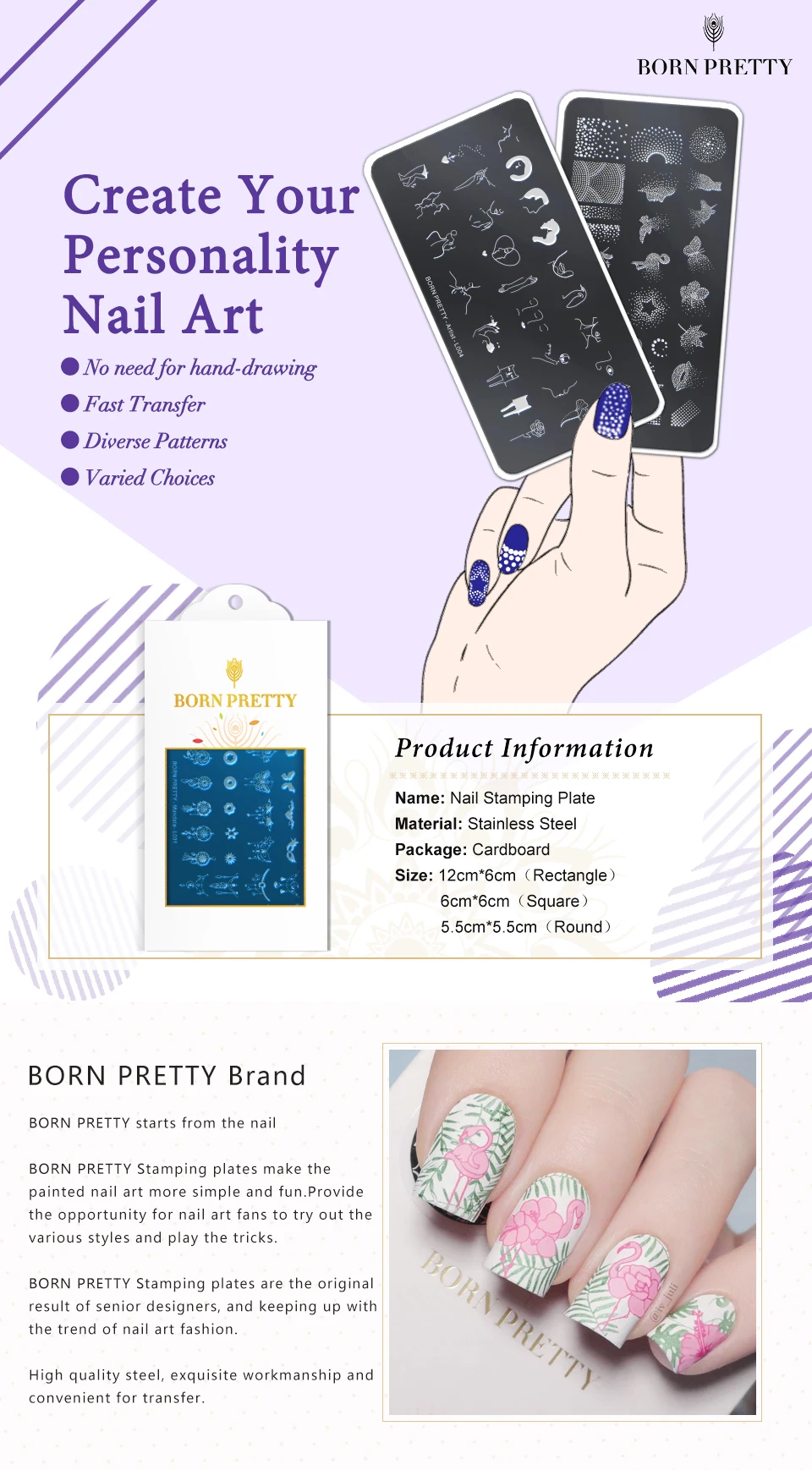 От BORN PRETTY-пластины для стемпинга ногтей "Цветы" и "Бабочка" для узор прямоугольный, для нейл-арта изображение трафарет Мандала тема L001