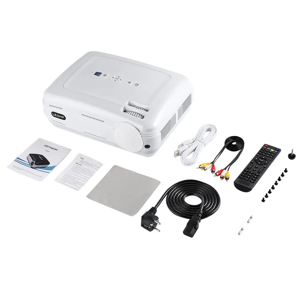 

LESHP 720P LED Projector Protable Video Projector Multimedia Home Cinema Theater Game Projector HDMI VGA USB for Laptop TV