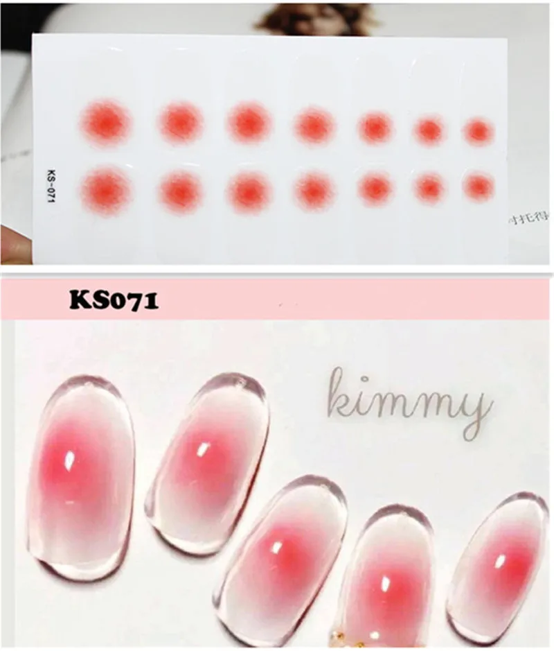 14 подсказок/лист стикеры 3D на ногти Nail Art маникюрный Водные Переводные картинки украшения для ногтей наклейки клей переводные наклейки - Цвет: KS071