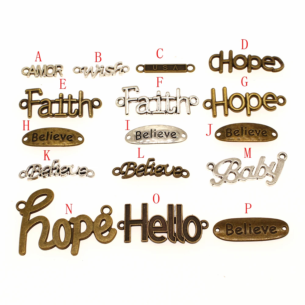 

1 Piece Love Hope Faith Jewelry Materials Fashion Charms Diy Craft Hand Made