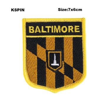 

Baltimore Shield Shape Flag patches embroidered flag patches national flag patches for Cothing DIY Decoration