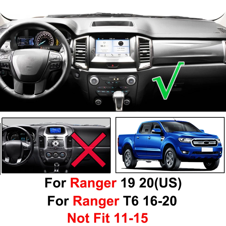 Tappetino Cruscotto Per Ford Ranger 2024 - Antiscivolo, Protezione UV, Accessori Auto - Foto 5