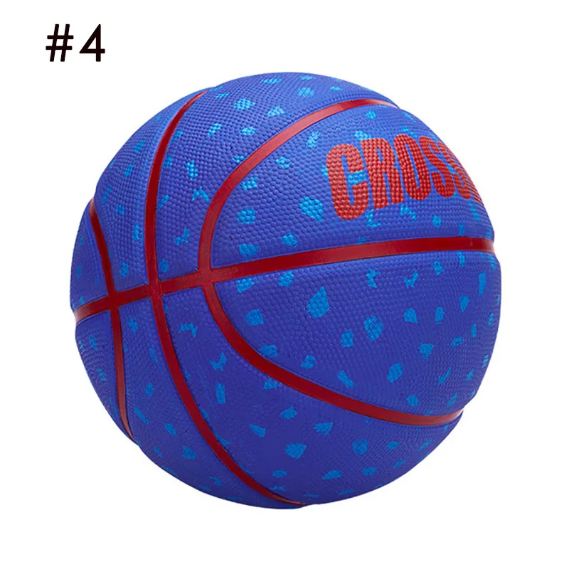 Size 4 Blue Уличный баскетбольный мяч для улицы, Размеры#4#5, резиновый школьный Спорт для детей-подростков, цветная Мода, с сетчатой сумкой+ иглой - Цвет: Size 4 Blue