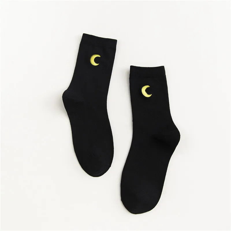 Теплые милые носки Харадзюку с вышивкой; забавные Женские носочки; Kawaii; японские носки; Новинка; хлопковые носки; Calcetines Mujer Sokken