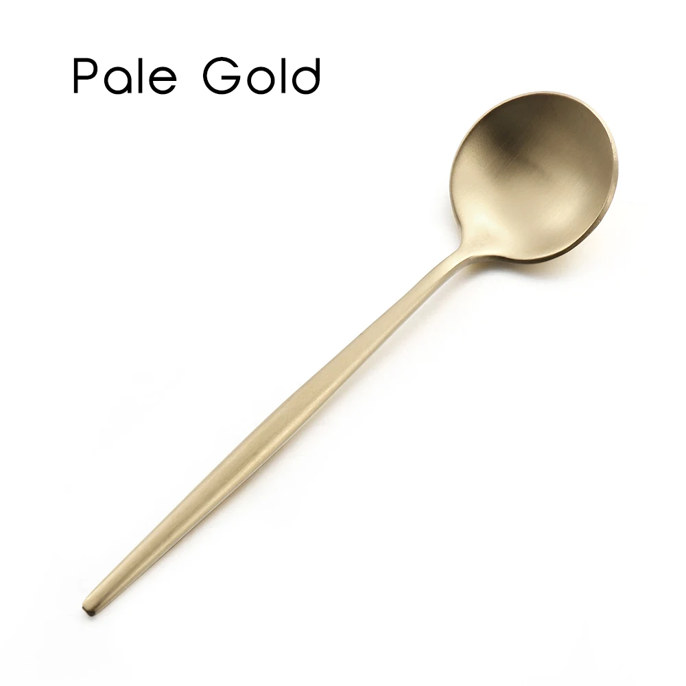 pale gold 7 цветов, новая мода Кухня мини Нержавеющая сталь чайная, кофейная ложка маленькие помешивая Совок питьевой десертные столовые приборы посуда - Цвет: pale gold