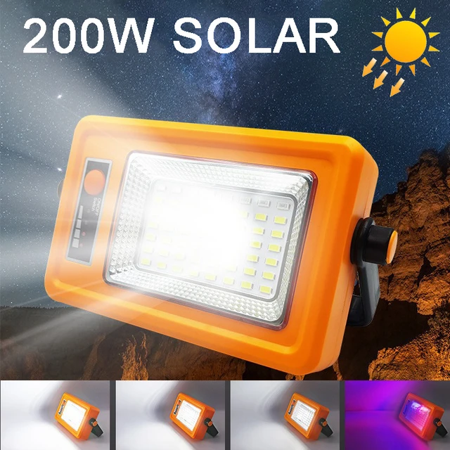 Foco led solar portátil 4 modos de Luz 200W con Imán Recargable