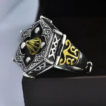 

2020 new fashion silver S925 silver jewelry Eight Diagrams ring Retro Thai silver Domineering Men's wide open ring for men