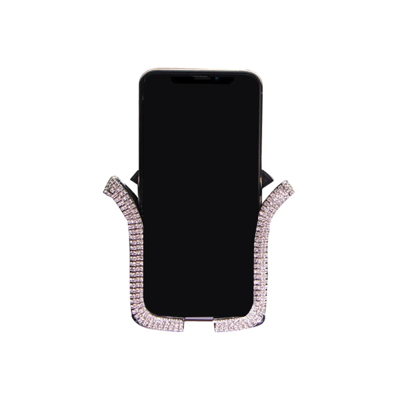 Автомобильный держатель для телефона с креплением на вентиляционное отверстие, Кристальные стразы, держатель для телефона iPhone, samsung, автомобильный держатель