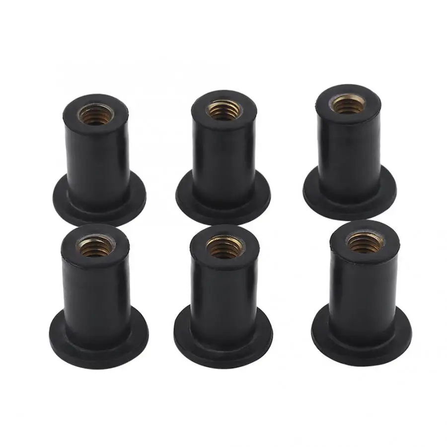 6 pcs M2025 M5 Durable Rubber Universal Motorcycle Well Nut Bolt Kit Hardware Windshield Bolts for Kayak Canoe Boats Accessory | Спорт и