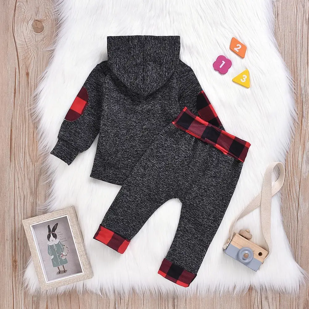 Baby Boys and Girls Outfits Cotton Pullover Hoodies+ Pants 2PC Bear clothes set for Kids 6M-2T
