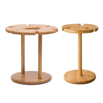 

Wine Glass Drying Rack Bamboo Storage Shelf Bottle Display Holder Office Home Ki M17D