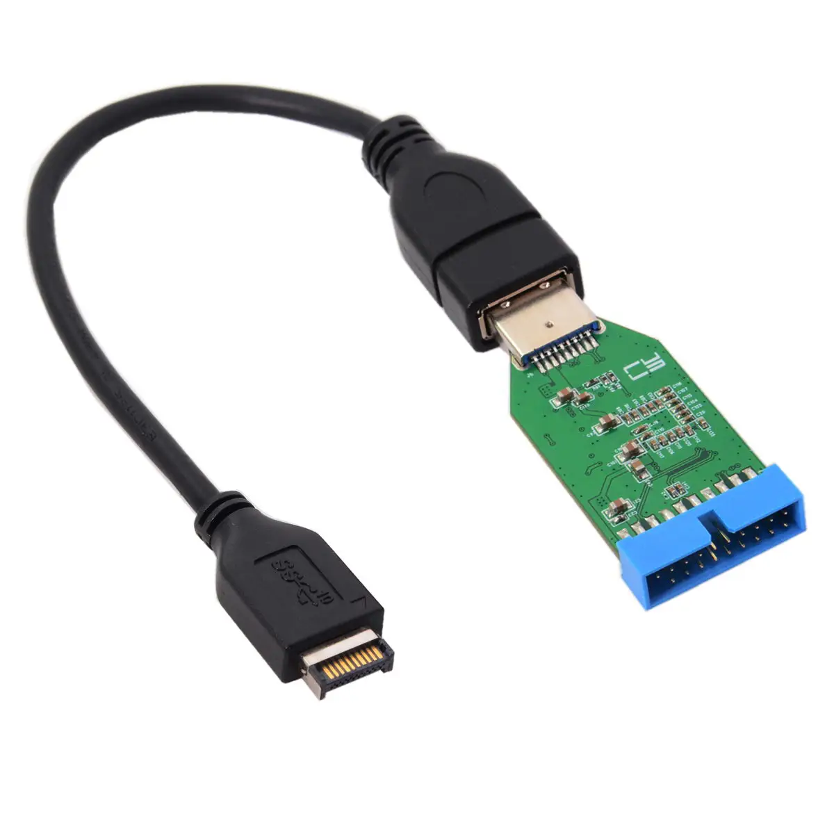 

Type-A USB 3.0 Female to USB 3.1 Front Panel Header Extension Cable 20cm to Motherboard 20pin Header Female Hub Adapter