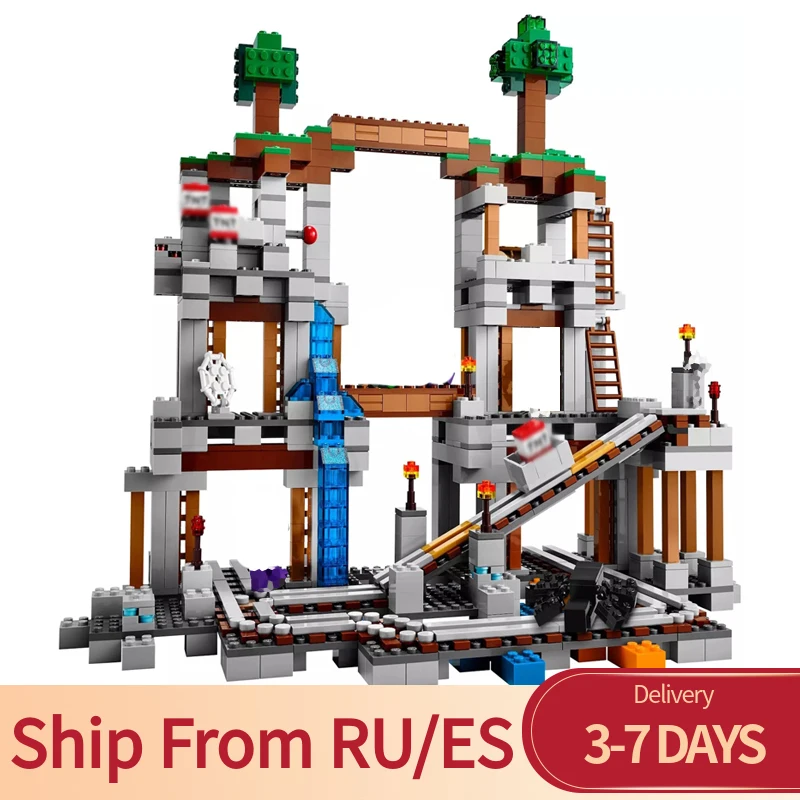 My World Bricks серия 922 шт. горка для шахты Стива Alex фигурки строительные блоки игрушки для детей Совместимые подарочные наборы к Рождеству - Цвет: NO BOX