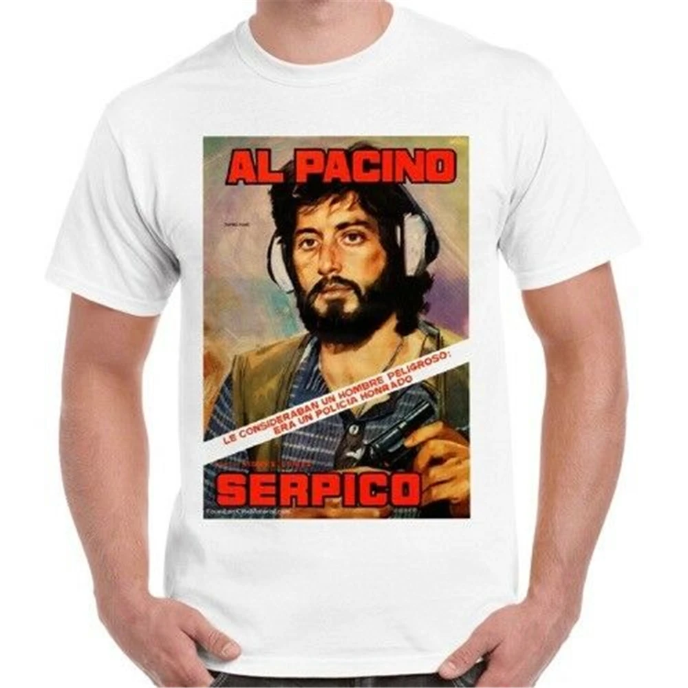 Аль Пачино Serpico 70S полиция коррупция фильм испанский плакат ретро футболка 294