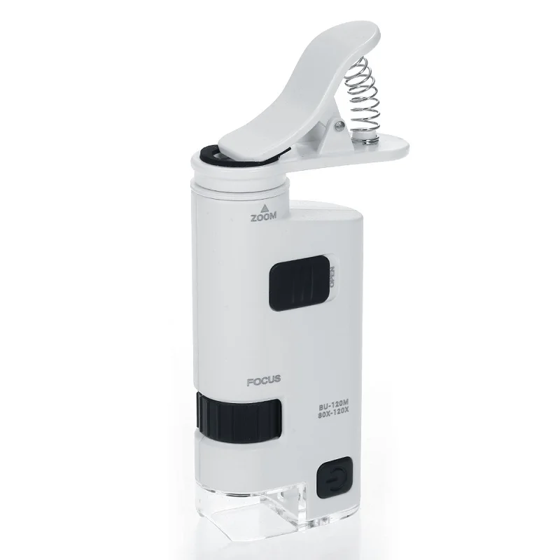 White 80-120X Цифровой Микроскоп USB Microscopio 80-120X светодиодный сотовый телефон клип-тип сотовый телефон микроскоп Лупа с светодиодный увеличитель лампы - Цвет: White 80-120X