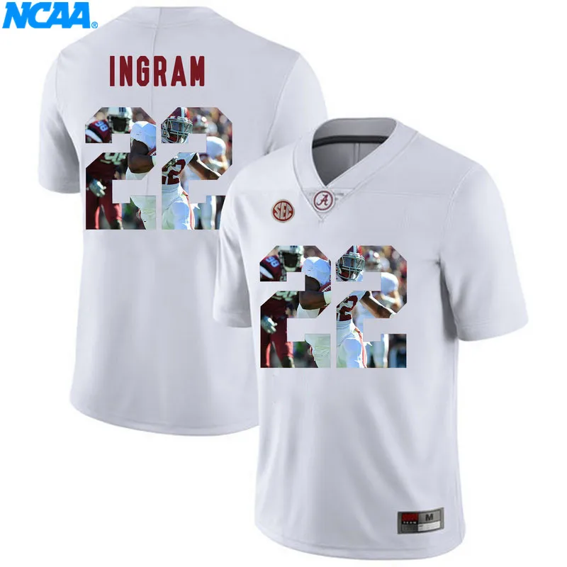 Новое поступление, высокое качество, футболка Alabama Landon Collins#26 Mark Ingram#22, спортивные майки, S-XXXL - Цвет: 7
