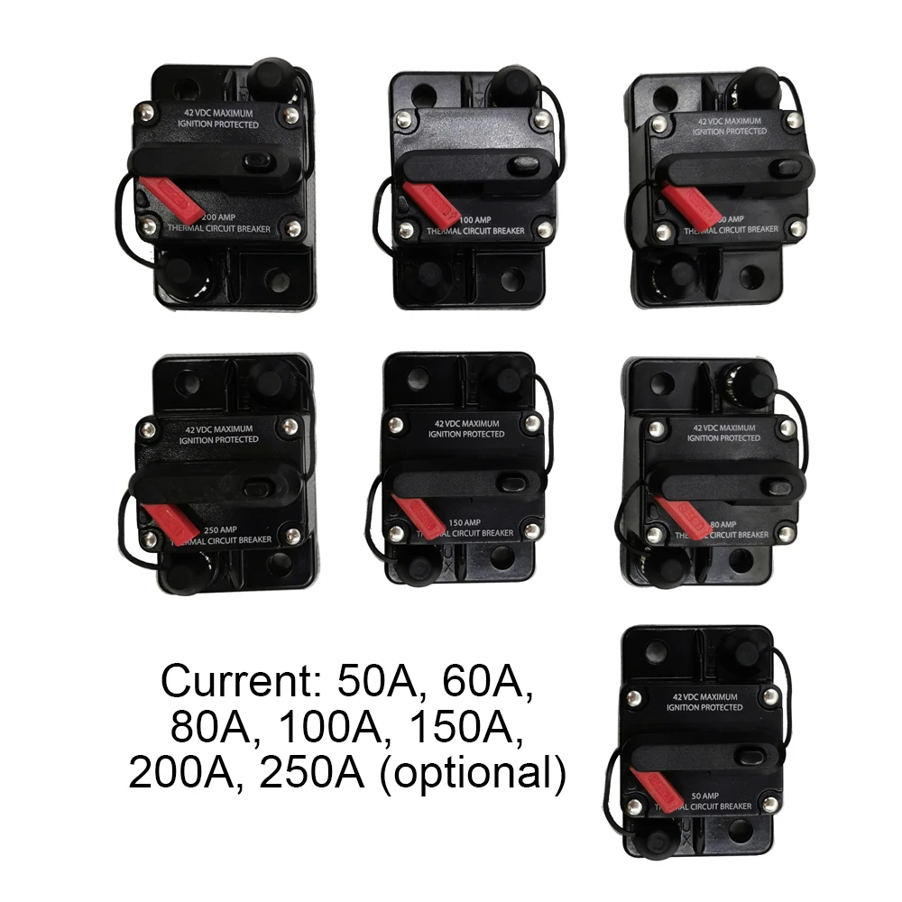 50A 60A 80A 100A 150A 200A 250A дополнительный автомобильный аудио встроенный автоматический выключатель предохранитель самовосстанавливающийся сброс предохранитель инвертора