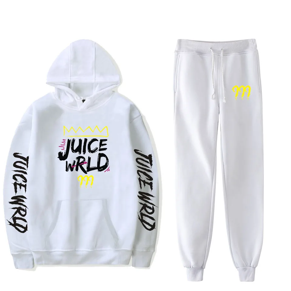 Толстовки с капюшоном FRDUN Tommee Juice WRLD, комплект из двух предметов для женщин/мужчин, толстовки в стиле хип-хоп с длинными рукавами+ длинные штаны, толстовка с капюшоном в стиле каваи, одежда для рэпера