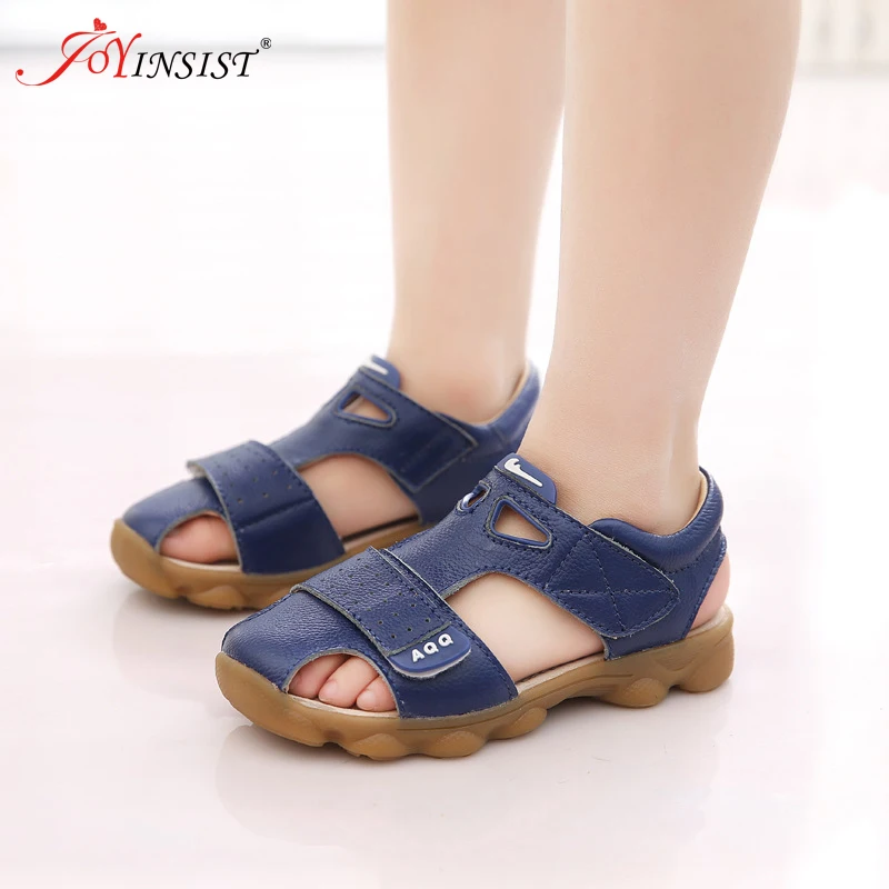 Летние кожаные сандалии для мальчиков Новинка 2019 года Детские модные летние