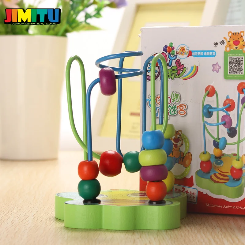 JIMITU деревянные круглые бусины, игрушка, красочные мини-бусины, Ранние развивающие игрушки, детские игры, игрушки для детей, малышей