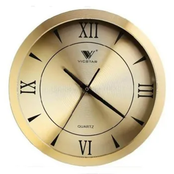 

diameter 40cm golden clock office, simple and modern hotel, front desk, metal round, silent living room, wall clock