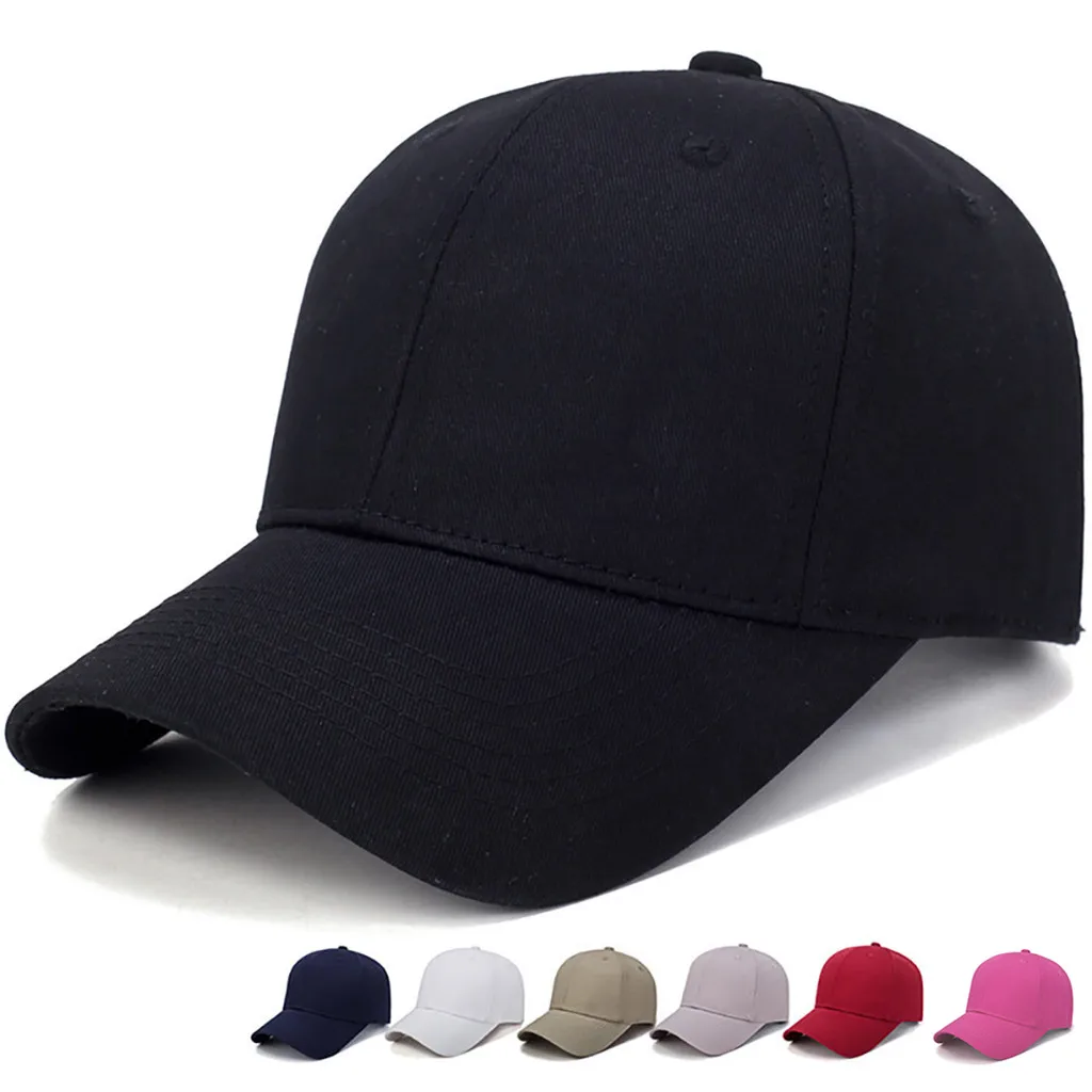 GWHOLE Unisex Black Baseball Cap - Adjustable Cotton Classic Hat For Sun Protection