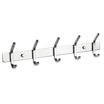 

Key Towel Hanger Multifunctional Rail Rack Modern Coat Hook Hat Wall Mounted Clothes Bedroom Kitchen Hallway Stainless Steel