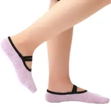 Носки тапочки женские носки для йоги с круглым носком без спинки хлопковые нескользящие бандажные Спортивные Носки дышащие носки для пилатеса и балета для танцев