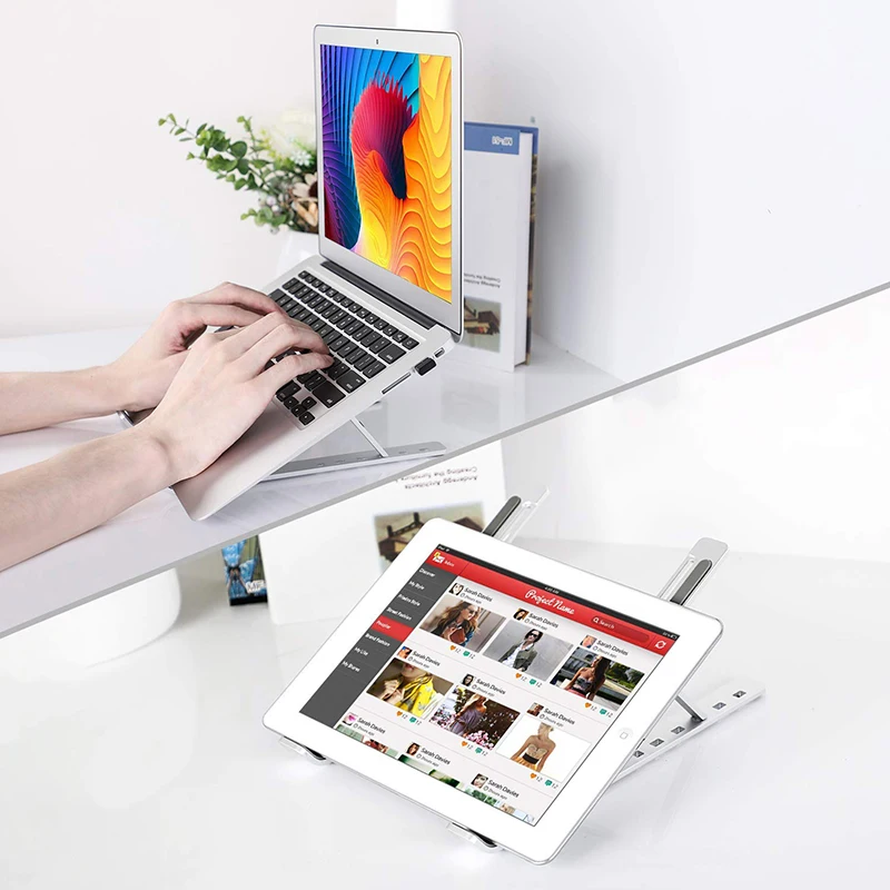 Держатели для ноутбуков для MacBook Air Pro/Dell XPS/lenovo более 10-15,6 дюймовых планшетов для ноутбуков, регулируемая Портативная подставка-держатель для стола