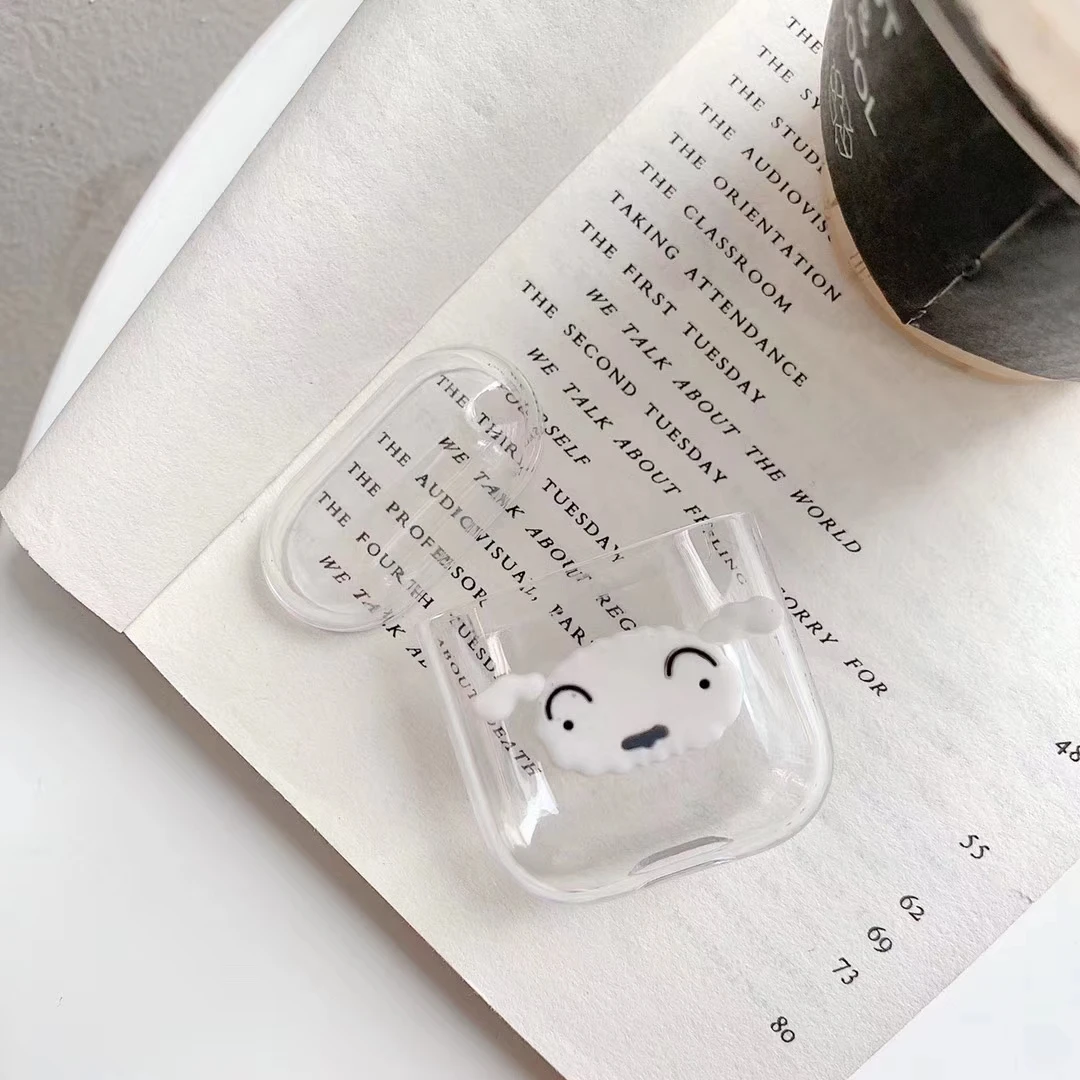 Милый чехол для наушников с 3D рисунком для Apple Airpods чехол 2/1 чехол Простой Прозрачный чехол для наушников Защитный чехол для Airpods - Цвет: dog