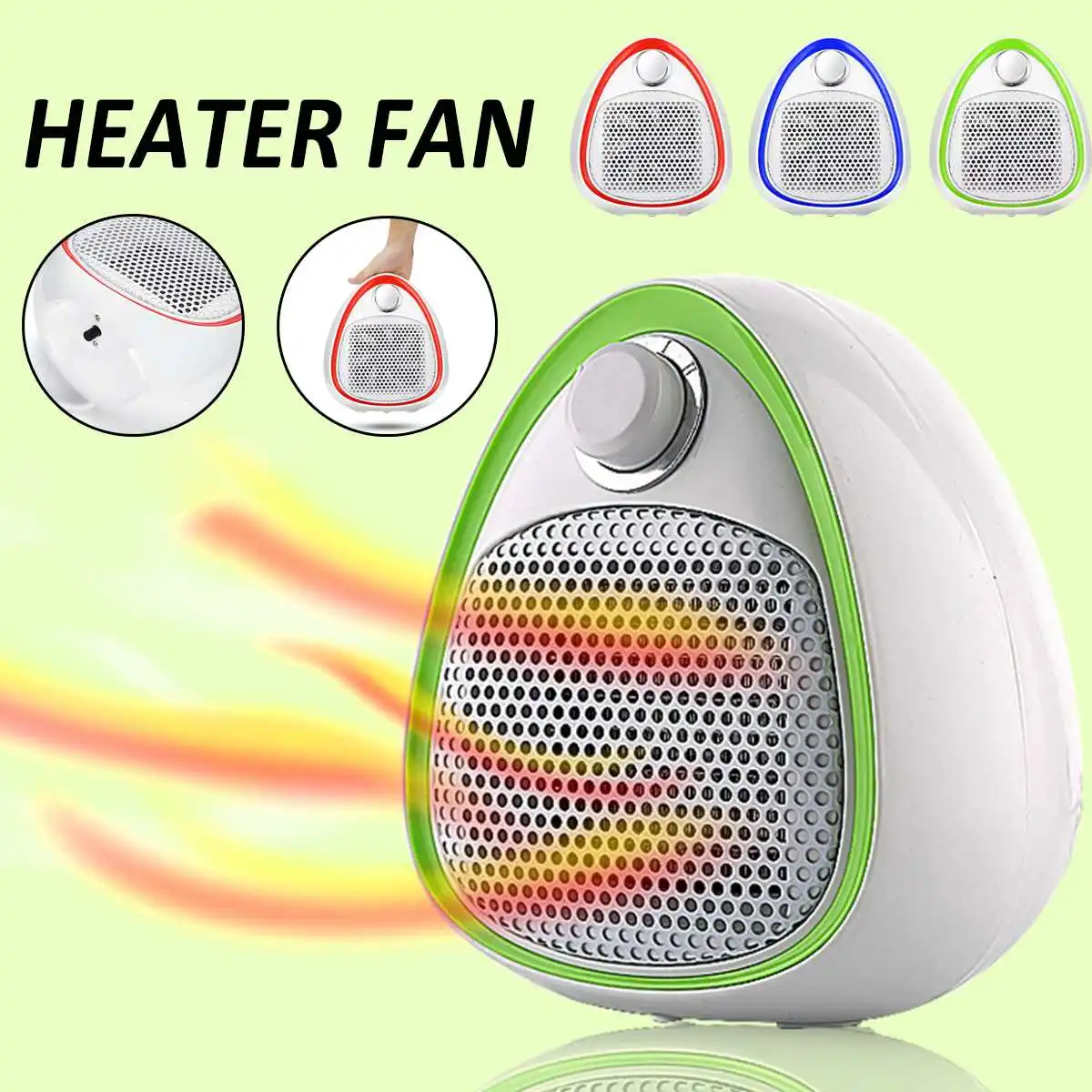 

1200W Electric Heater Fan Portable Mini Air Space Warmer Blower Heating PTC Ceramic Fan Handy Heaters for Home Office Keep Warm