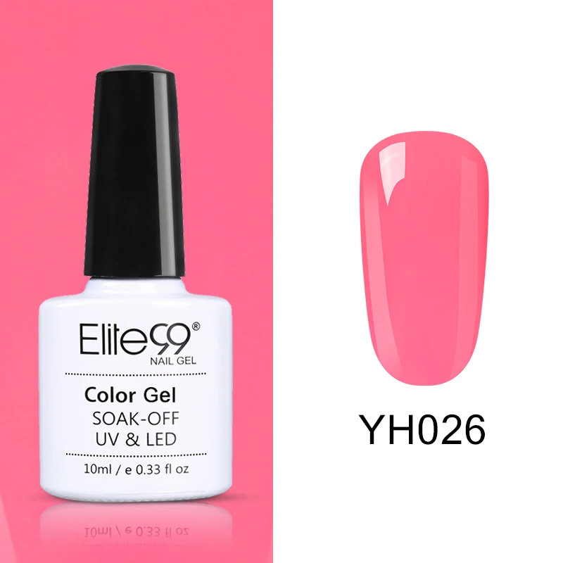 Elite99 Vernis Полупостоянный 10 мл Светодиодный УФ-гель замачиваемый пурпурный цвет светодиодный лак для ногтей нужна лампа отверждения Гель-лак - Цвет: YH026