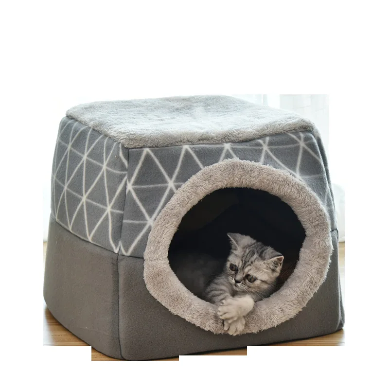 Стиль питомник креативная кровать для собак, кошек, съемная и моющаяся кровать для животных, мягкая и удобная собачья будка, подходит для маленьких - Цвет: Gray
