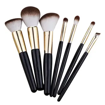 

New HAPPY MAKEUPFeiYan 7 black gold two-color fiber hair makeup brush set blush repair capacity flat head high-gloss eyebrow bru