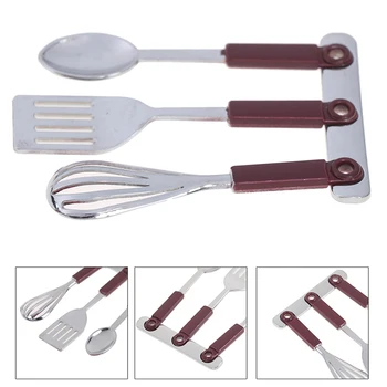 

5Pcs Kitchen Dollhouse Miniature Spoon Shovel Cookware Tools DIY Furniture Accessories Kit Juguetes Miniature Kids Toys