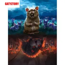 GATYZTORY 5D алмазная живопись Полная площадь DIY домашний декор мозаичные Стразы Картина на холсте с логотипом на заказ Настенная картина крестик Angry mouse