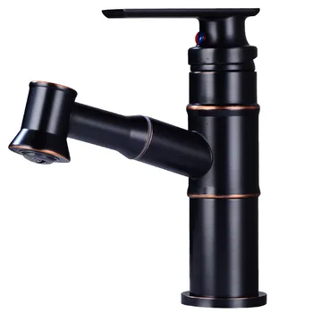 

Free Shipping YUJIE SR46162 Full-copper European style antique sanitary faucet ceramic basin pull faucet hot and cold tap