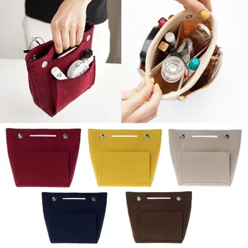 

Portable Felt Fabric Insert Handbag Tote Purse Organizer Cosmetic Travel Bag