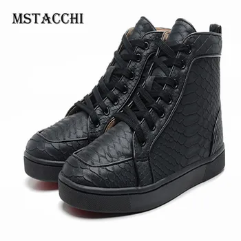 

MStacchi Mixed Colors Men Casual Shoes High Tops Snakeskin Graffiti Printing Shoes Thick Soles Cross-tied Men's Sneakers 2020