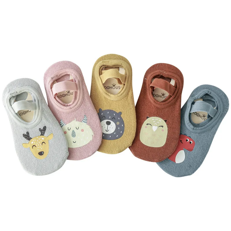 

1 Pair Fashion Baby Girls Boys Cute Cartoon Non-slip Cotton Toddler Floor Socks Animal Pattern First Walker Shoes For Newborns
