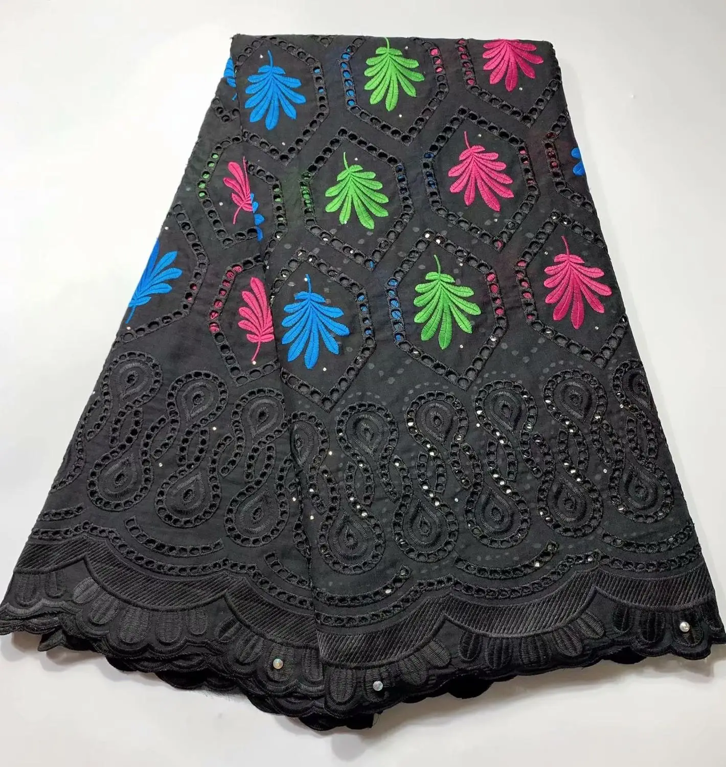 Цветные ткани швейцарская вуаль \ coton Нигерии кружевной ткани швейцарские кружева африканская ткань кружево высокого качества 5 двор