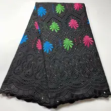 Цветные ткани швейцарская вуаль \ coton Нигерии кружевной ткани швейцарские кружева африканская ткань кружево высокого качества 5 двор
