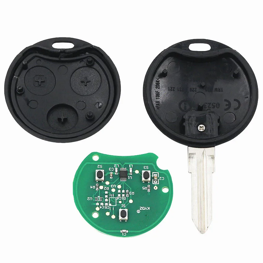 Полный ключ для Benz Smart Fortwo City Roadster Forfour Crossblade дистанционный брелок 3 кнопки с лезвием 434 МГц