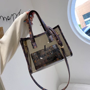 

2020 Fashion Women Jelly Shoulder Bag Top Quality Female Crossbody Bag for Shopping Clear Purses Handbags Bulk Louis Brand Bag